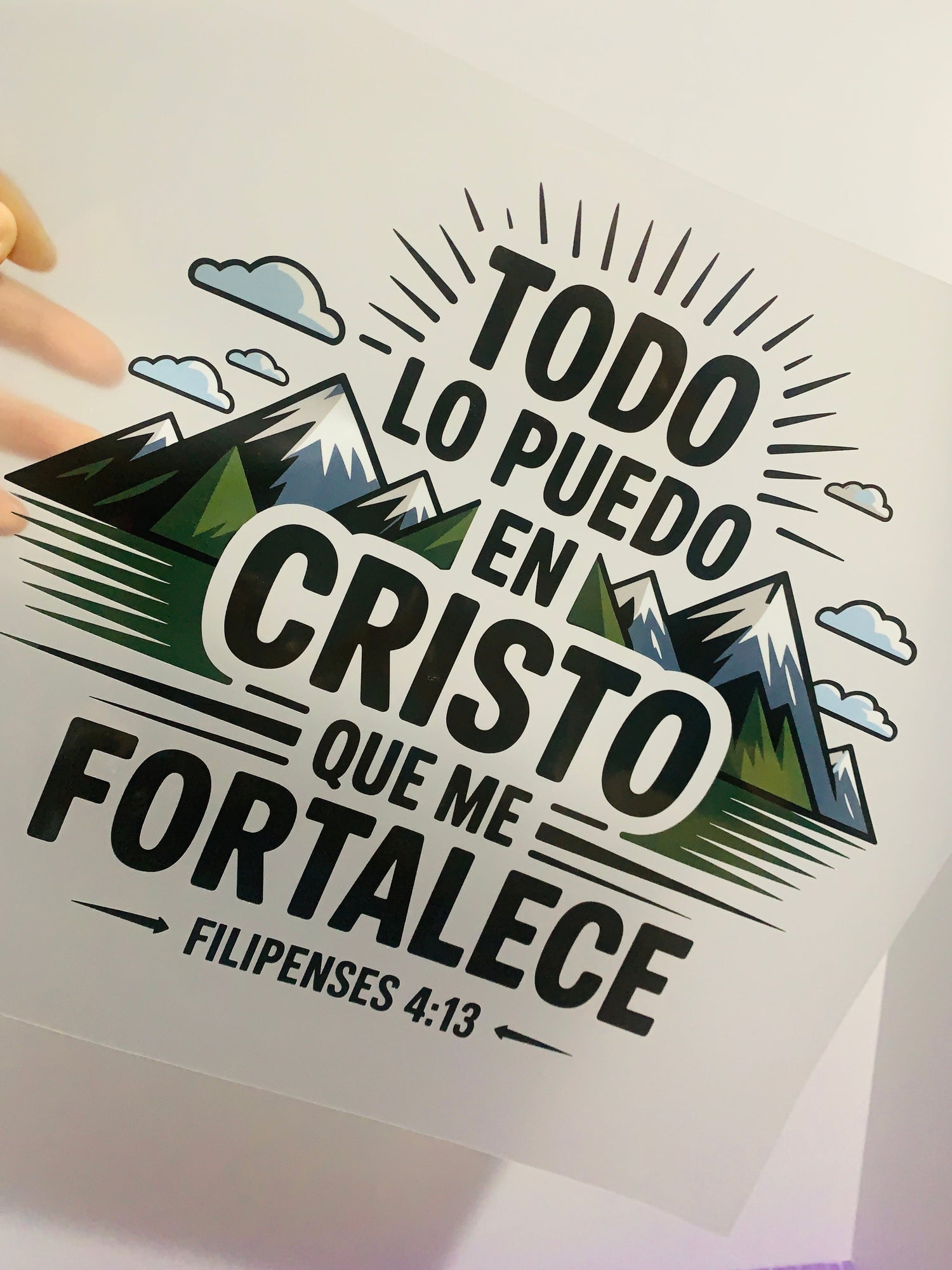 Todo Lo Puedo En Cristo Que Me Fortalece - DTF Transfer (10in)