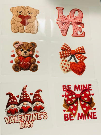 Crochet Valentine's Day DTF transfer bundle (6pcs.)