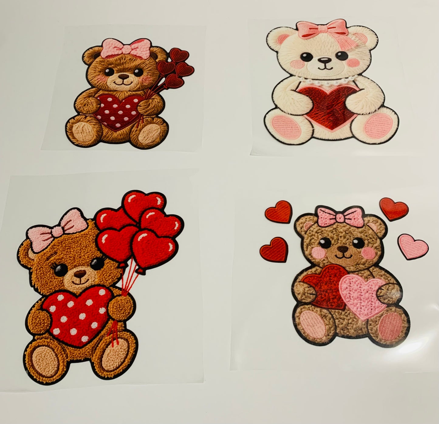 DTF Valentine Teddy Bears ready to Press Bundle (4pcs.)