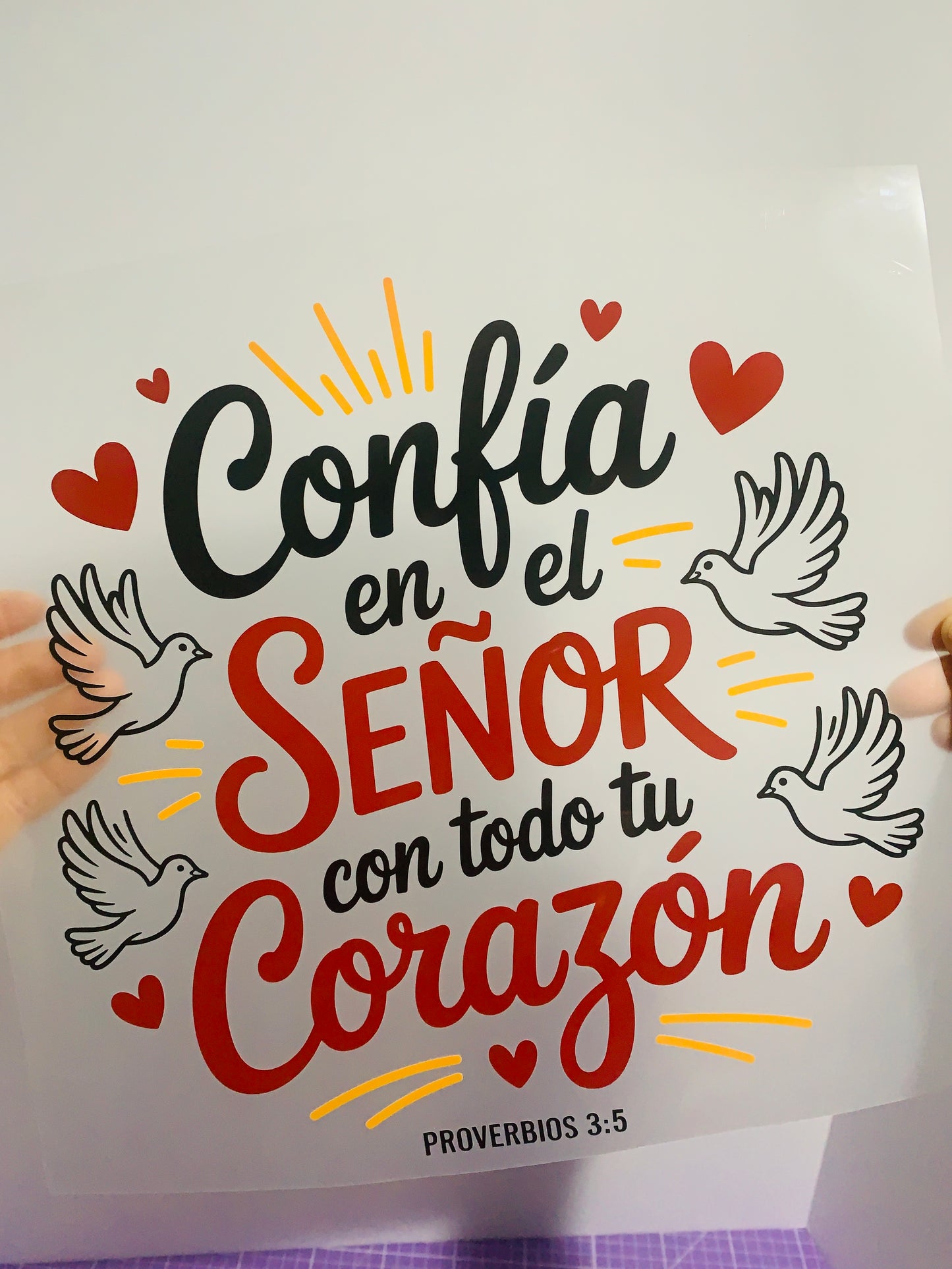 Confía En El Señor Con Todo Tu Corazón - DTF Transfer - Adult (10in)