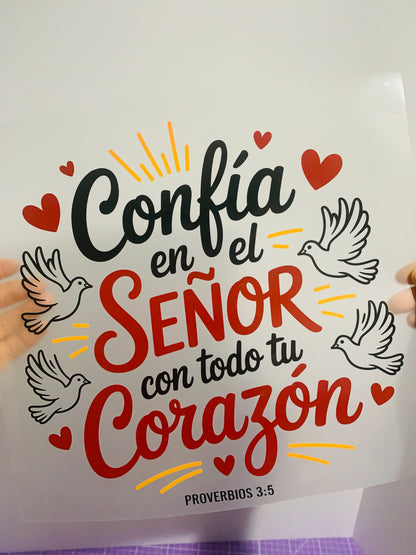 Confía En El Señor Con Todo Tu Corazón - DTF Transfer - Adult (10in)