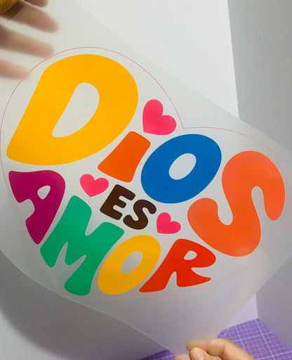 Dios Es Amor - DTF Transfer - Adult (10in)