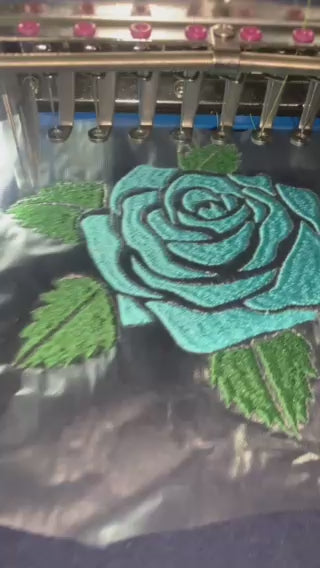 Rose Embroidered Hoodie- Unisex